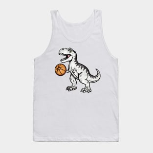 Trex Dinosaur Basketball Cute Sport Toddler Player Kids Boys Tank Top